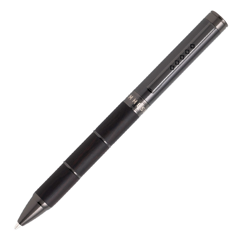 Tom Hessin Revolution Ballpoint Pen Charcoal Black Wood Barrel with Gunmetal Trim