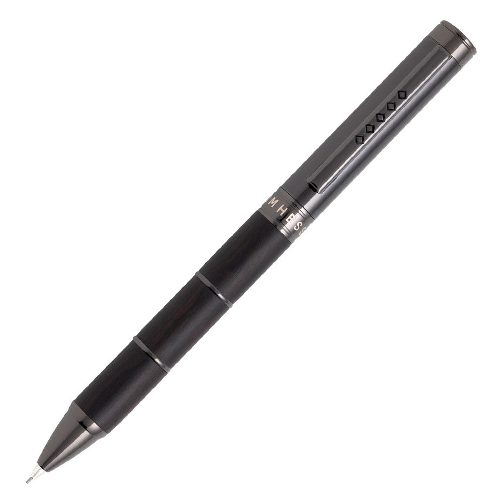 Tom Hessin Revolution Mechanical Pencil Charcoal Black Wood Barrel with Gunmetal Trim