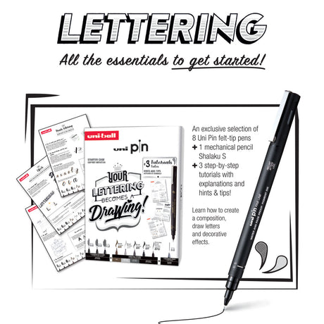 uni-ball PIN Lettering Starter Set