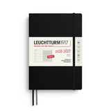 LEUCHTTURM1917 Weekly Planner & Notebook Medium (A5) 18 months 2026/2027 Softcover Black