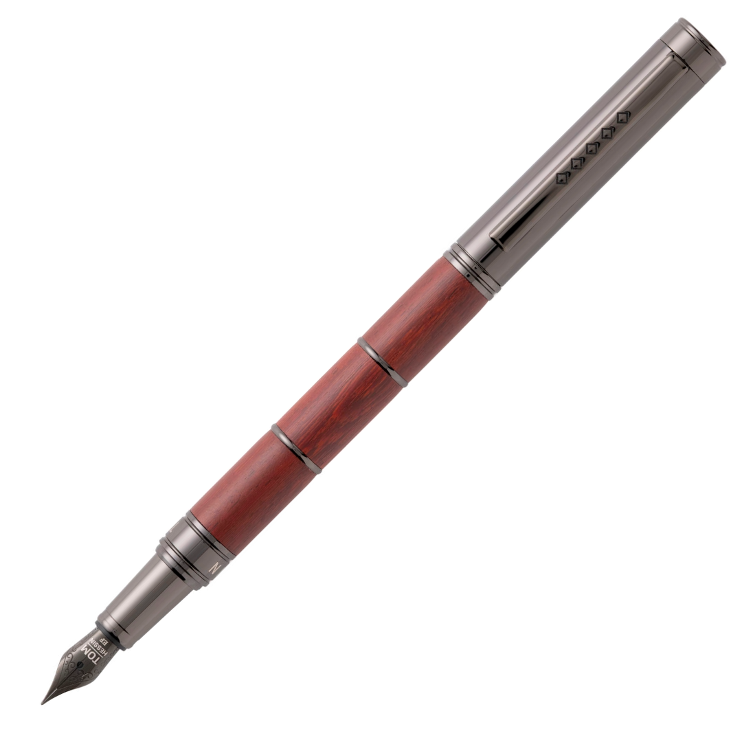 Tom Hessin Revolution Fountain Pen Ironbridge Wood Barrel with Gunmetal Trim