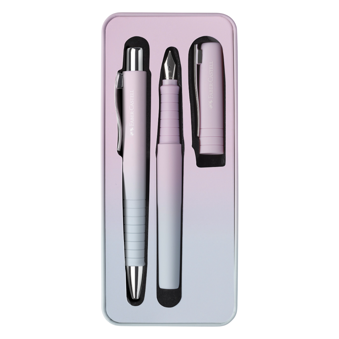 Faber-Castell Poly Ball Fountain Pen and Ballpoint Set Blushing Sky