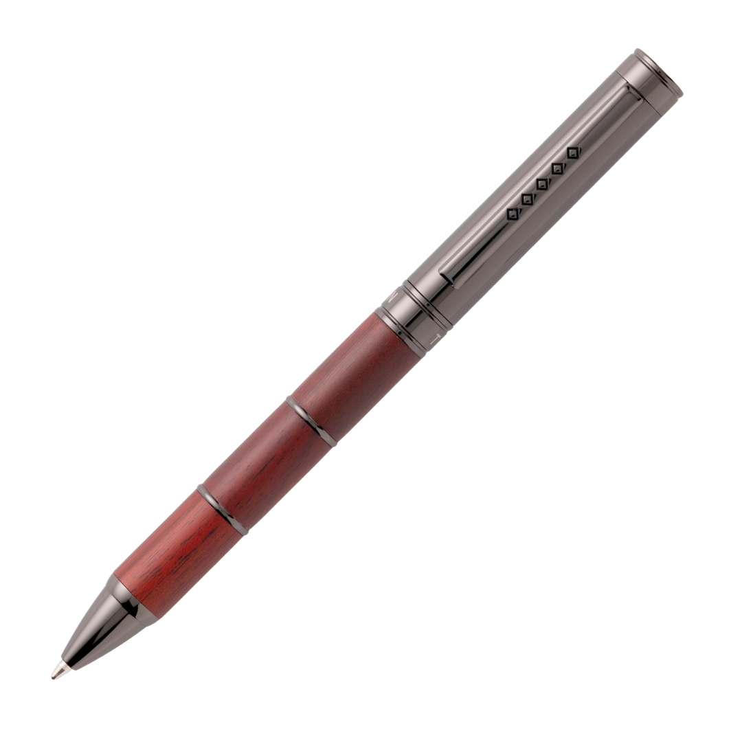 Tom Hessin Revolution Fountain Pen & Ballpoint Pen Set Ironbridge Wood Barrel with Gunmetal Trim