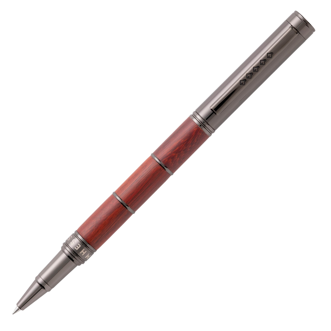 Tom Hessin Revolution Rollerball Pen Ironbridge Wood Barrel with Gunmetal Trim