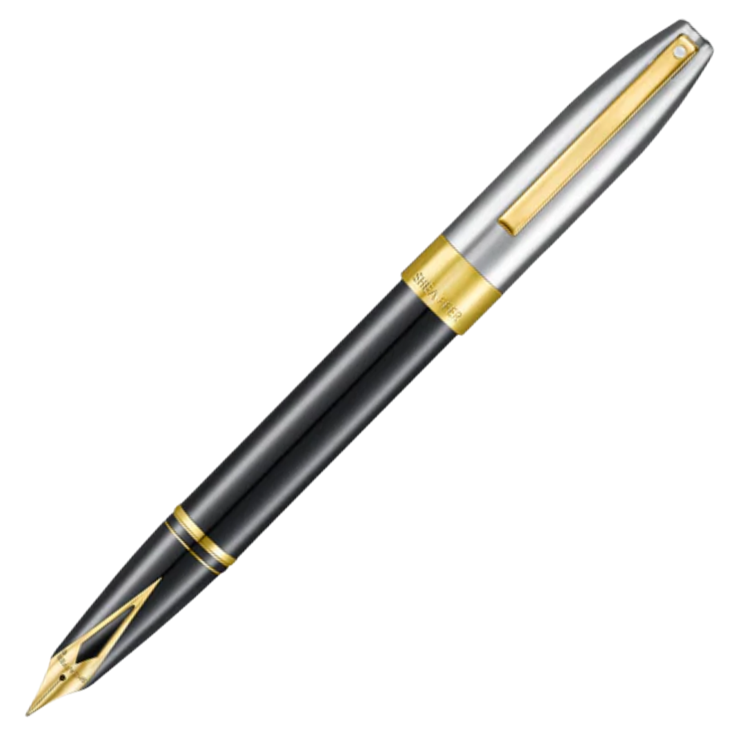 Sheaffer Legacy 9065 Glossy Black and Chrome Fountain Pen with 14k PVD Gold-Plated Nib