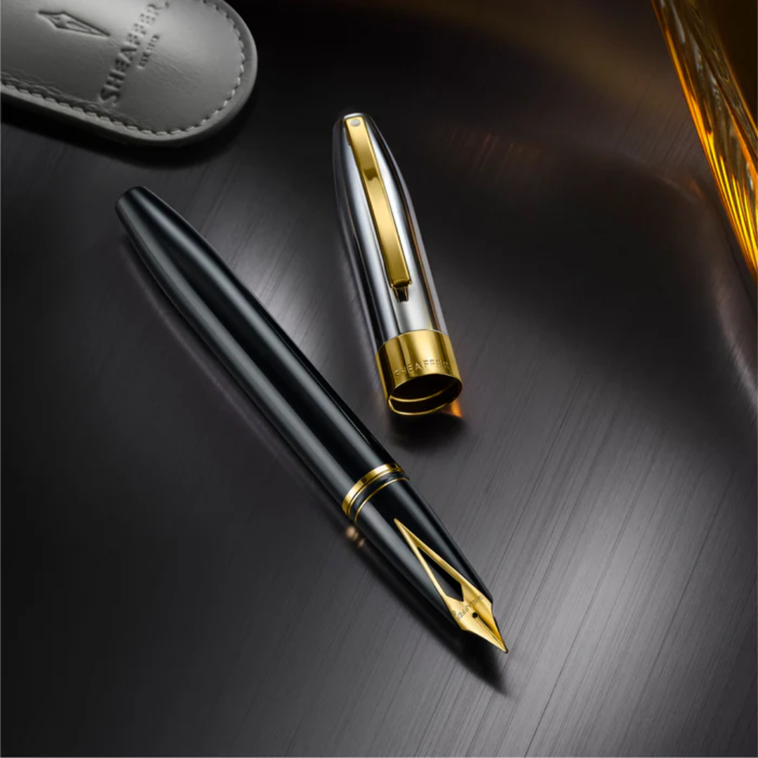 Sheaffer Legacy 9065 Glossy Black and Chrome Fountain Pen with 14k PVD Gold-Plated Nib