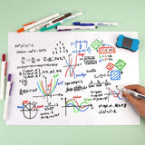 WRITECH Retractable Whiteboard Marker Pack of 6 Assorted Colours