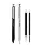 WRITECH Space Up Metal Gel Pens Set of 2 Black and Silver