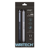 WRITECH Space Up Metal Gel Pens Set of 2 Black and Silver