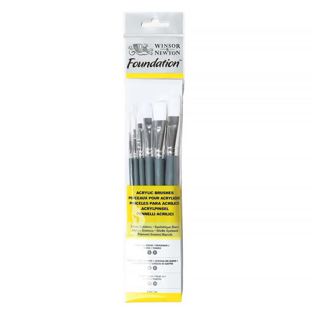 Winsor & Newton Foundation Watercolour Synthetic Brush 6 Pack