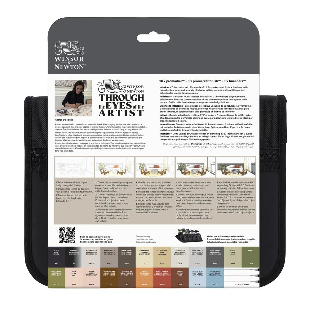 Winsor & Newton Promarker Graphic Art Wallet Interiors