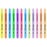 WRITECH Retractable Highlighters Set of 12 Neon and Pastel