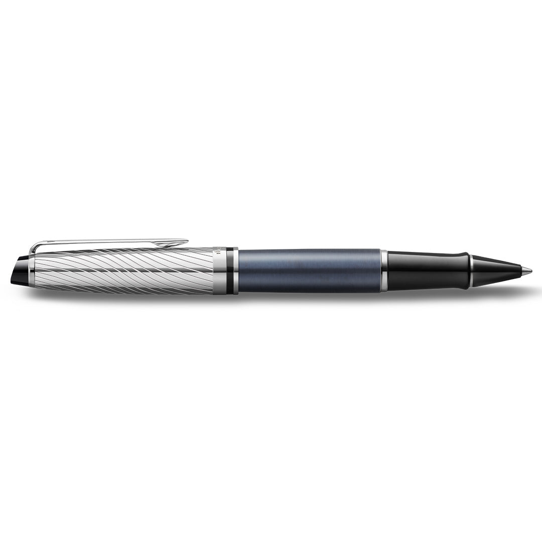 Waterman Expert Deluxe Rollerball Pen Metal & Stone Grey Lacquer with Palladium Trim