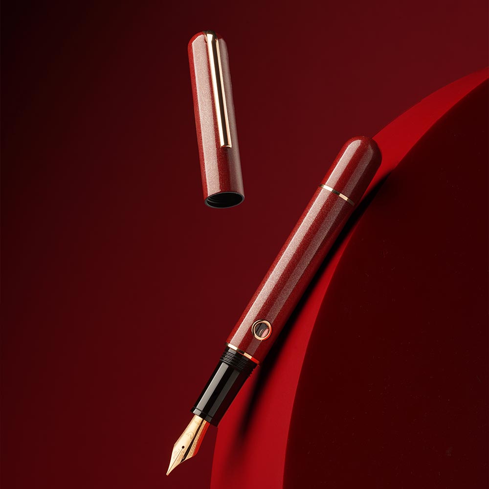 Nahvalur 365 Anniversary Roiro Urushi Lacquer Piston Filling Fountain Pen Garnet