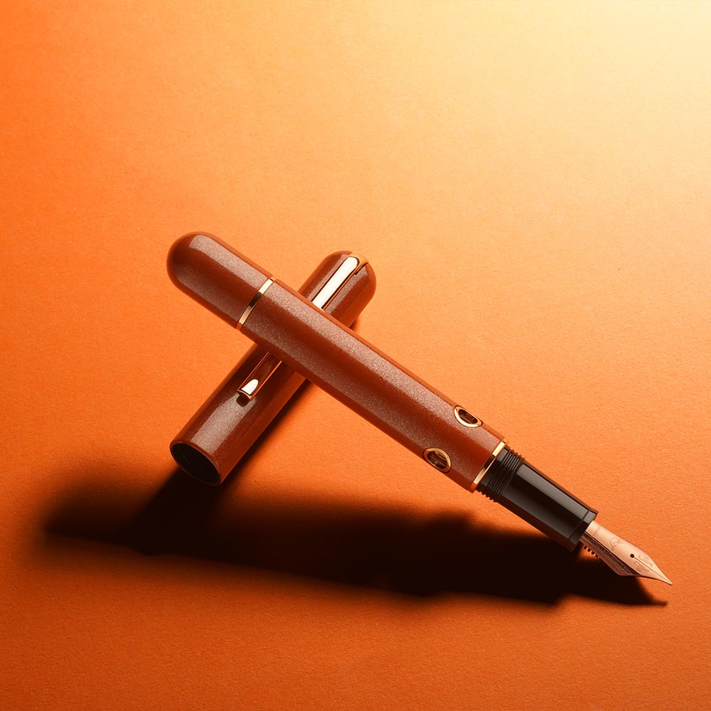Nahvalur 365 Anniversary Roiro Urushi Lacquer Piston Filling Fountain Pen Copper