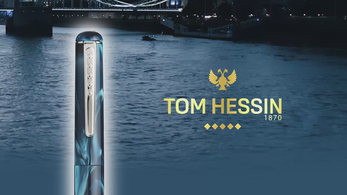 Tom Hessin Charles Collection Fountain Pen Thames Blue
