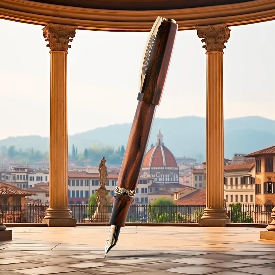 Visconti Medici Radica DS Yellow Gold Fountain Pen