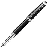 Caran d'Ache Leman Ebony Fountain Pen Silver Trim by Caran d'Ache at Cult Pens