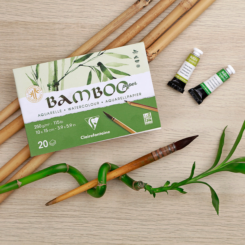Clairefontaine Glued Watercolour Pad 20 Sheets Bamboo A5 by Clairefontaine at Cult Pens
