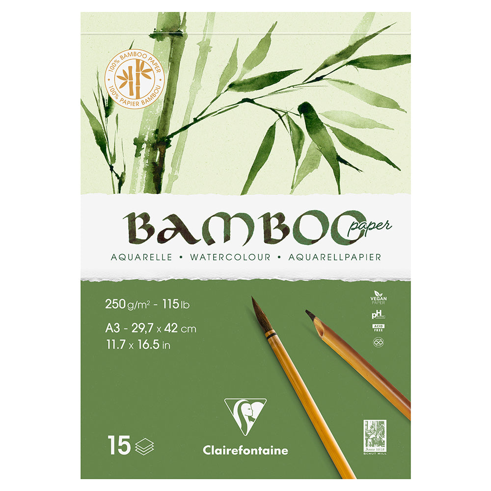Clairefontaine Glued Pad 15 Sheets Bamboo A3 by Clairefontaine at Cult Pens