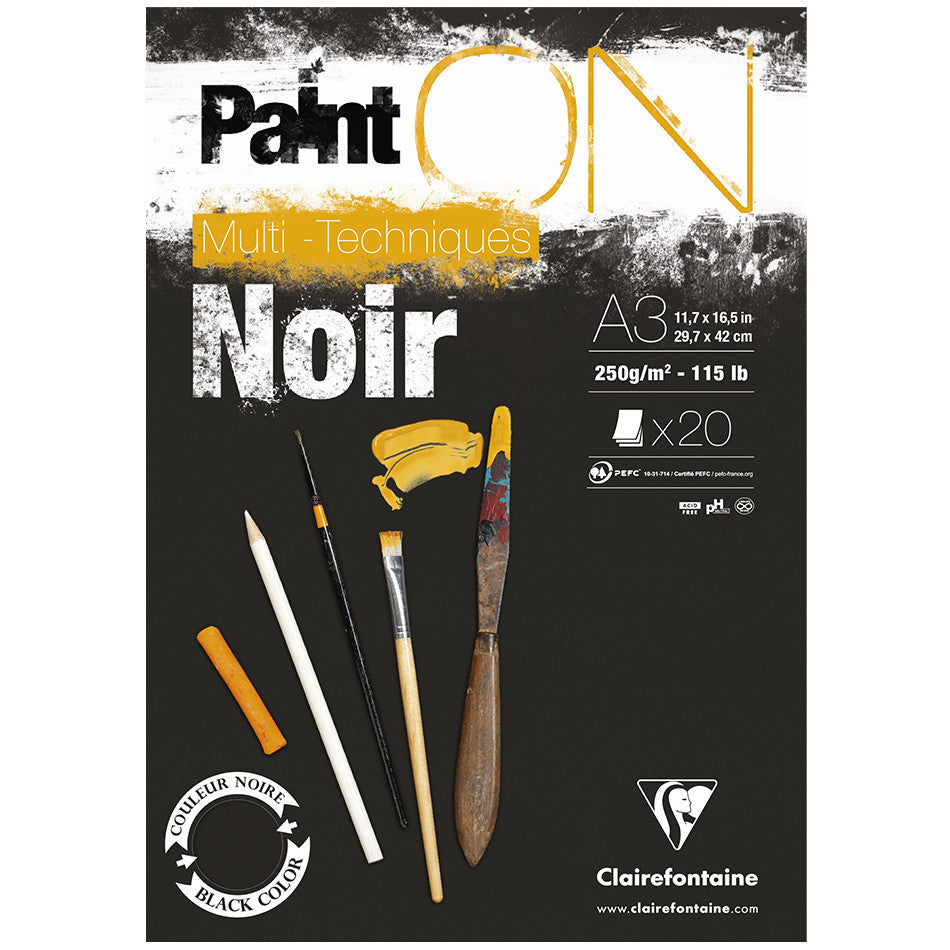 Clairefontaine Paint On Black Pad A3 by Clairefontaine at Cult Pens