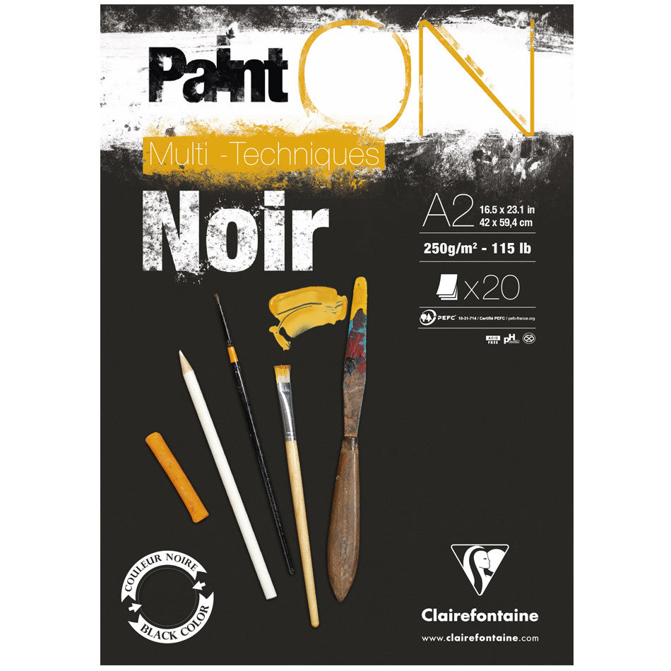 Clairefontaine Paint On Black Pad A2 by Clairefontaine at Cult Pens