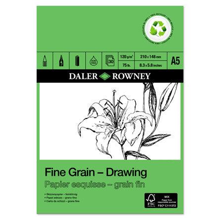 Daler-Rowney Fine Grain Eco Drawing Pad A5 by Daler-Rowney at Cult Pens