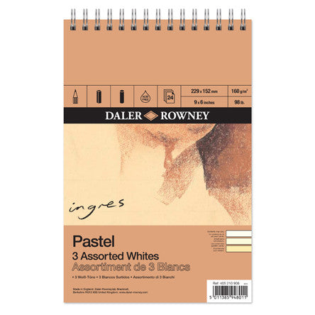 Daler-Rowney Ingres 3 Pastel Whites Spiral Pad 228x152 by Daler-Rowney at Cult Pens
