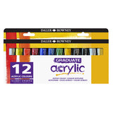 Daler-Rowney Graduate Acrylic Paint 22ml Set of 12 by Daler-Rowney at Cult Pens