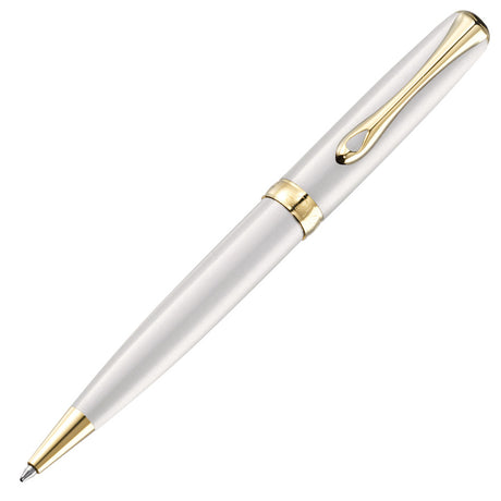 Diplomat Excellence A2 Ballpoint Pen Pearl White Gold by Diplomat at Cult Pens