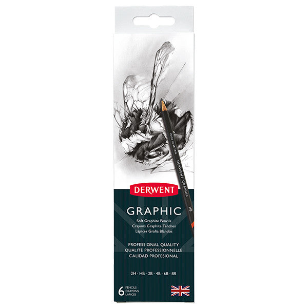 Derwent Graphic Graphite Pencil Tin of 6 by Derwent at Cult Pens
