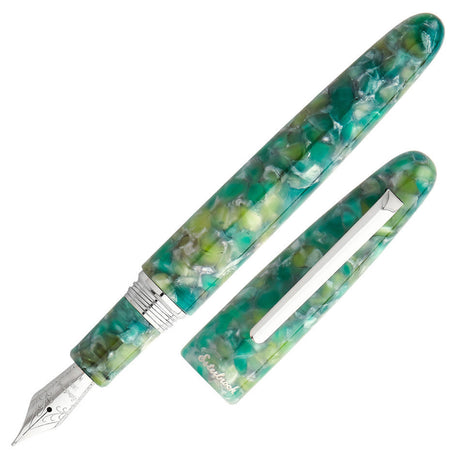Esterbrook Estie Oversize Fountain Pen Sea Glass with Palladium Trim Custom Gena Nib by Esterbrook at Cult Pens