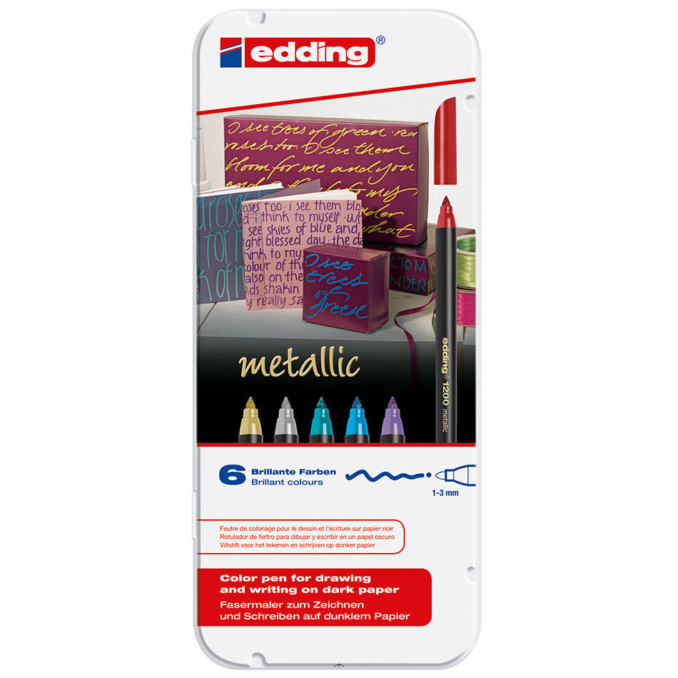 edding 1200 Colourpen Metallic Set of 6 by edding at Cult Pens