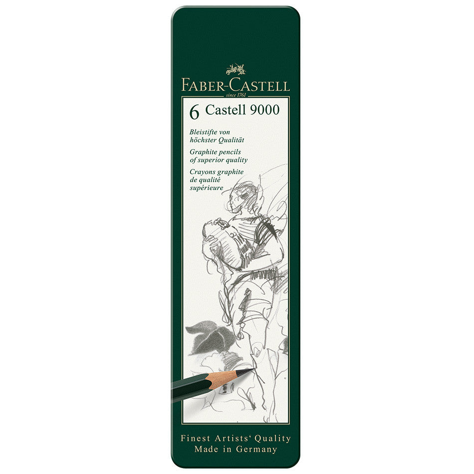 Faber-Castell 9000 Pencil Tin of 6 by Faber-Castell at Cult Pens