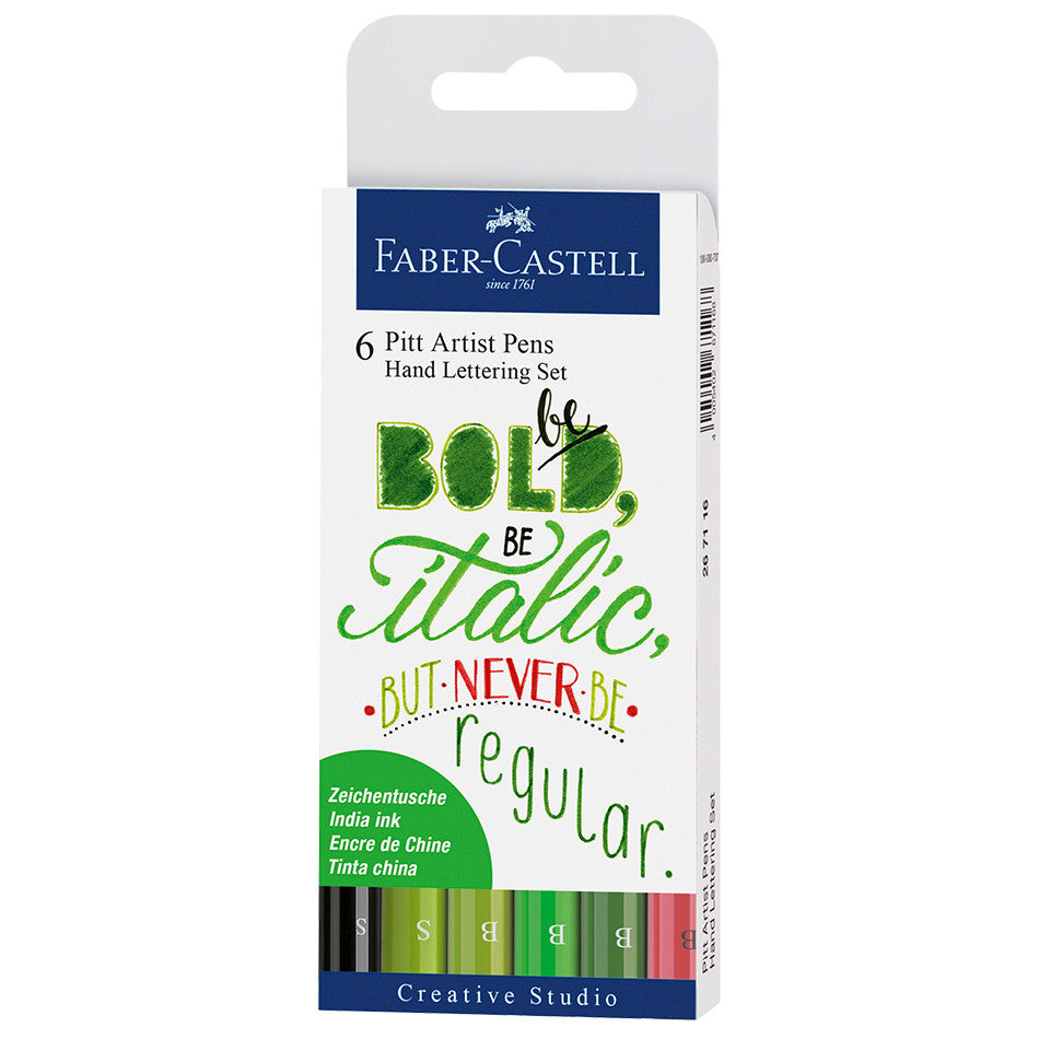 Faber-Castell Pitt Artist Pen Hand Lettering Set of 6 by Faber-Castell at Cult Pens