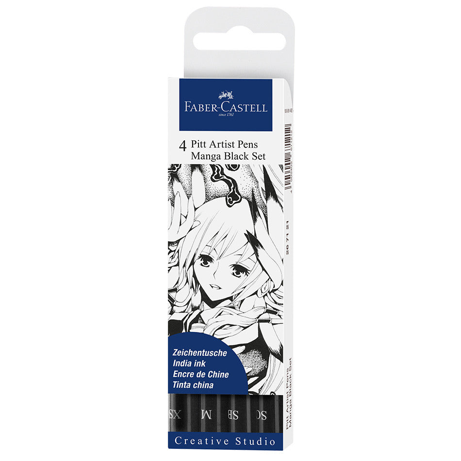 Faber-Castell Pitt Artist Pen Manga Set of 4 by Faber-Castell at Cult Pens