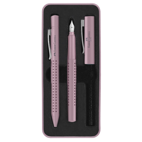 Faber-Castell Grip 2010 Fountain Pen and Ballpoint Set Rose Shadows by Faber-Castell at Cult Pens
