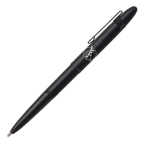 Fisher Space Pen Bullet Ballpoint Pen with Clip Matte Black with NASA Meatball Logo by Fisher Space Pen at Cult Pens