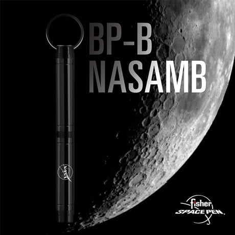 Fisher Space Pen Backpacker Ballpoint Pen Black with NASA Meatball Logo by Fisher Space Pen at Cult Pens