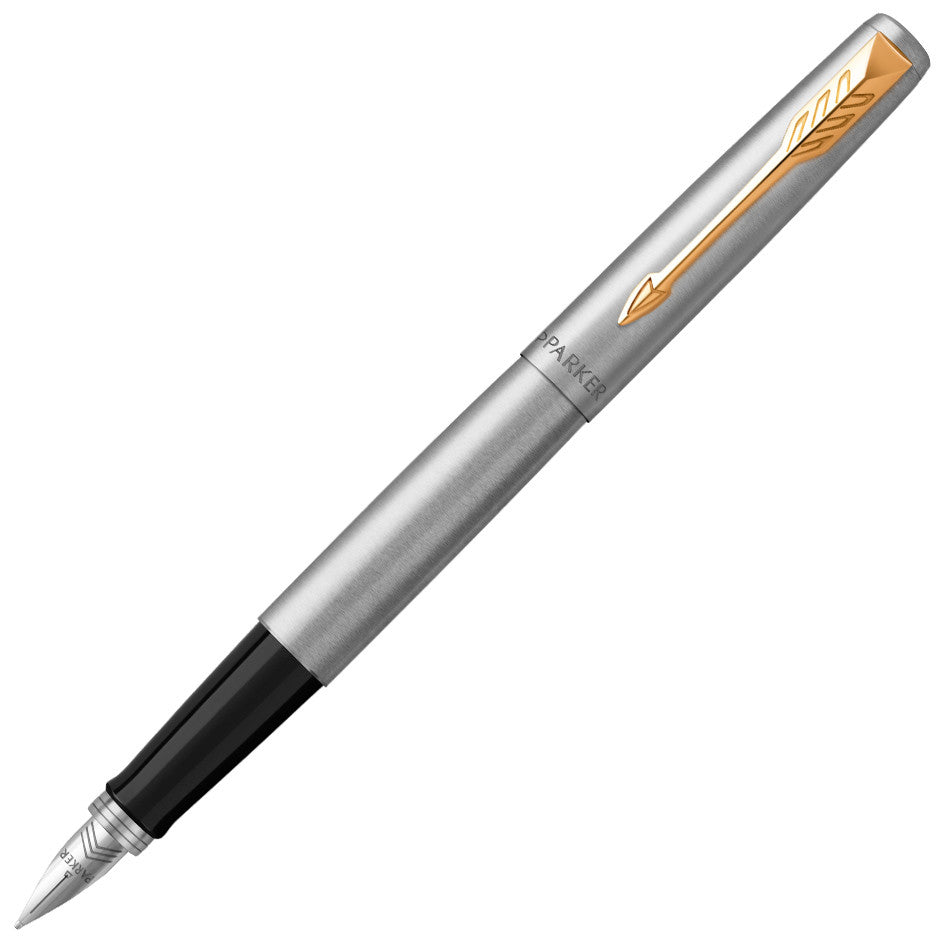 Parker Jotter Fountain Pen Stainless Steel Gold Trim by Parker at Cult Pens