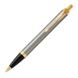 Parker IM Ballpoint Pen Brushed Metal with Gold Trim by Parker at Cult Pens