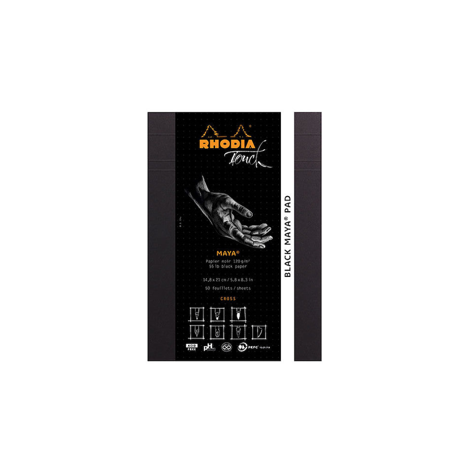 Rhodia Touch Maya Pad Black A5 Cross 'N' Dot by Rhodia at Cult Pens