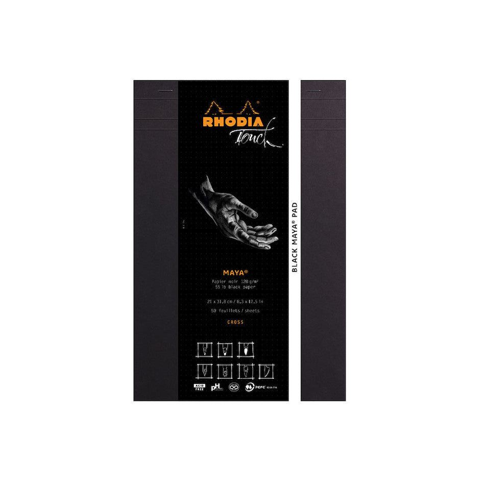 Rhodia Touch Maya Pad Black A4 Cross 'N' Dot by Rhodia at Cult Pens