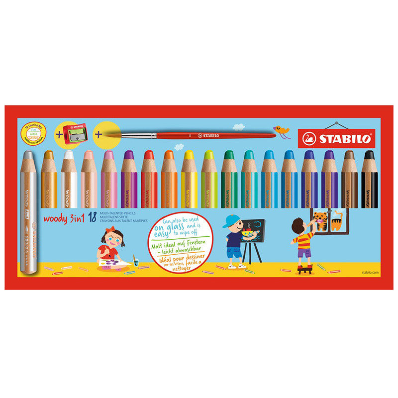 STABILO Woody 3-in-1 Pencil Set of 18 by STABILO at Cult Pens