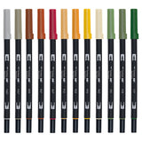 Tombow ABT Dual Brush Pen Exclusive Autumn Collection Set of 12 by Tombow at Cult Pens