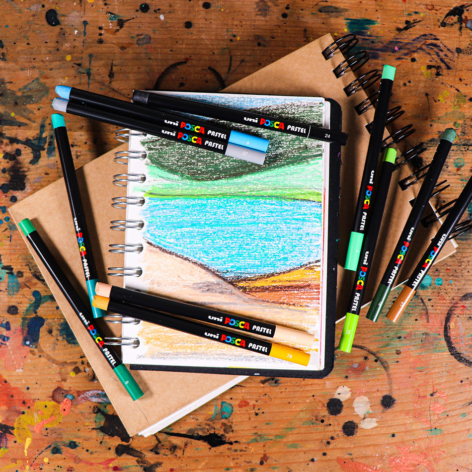 Uni POSCA Pastel Assorted Set of 12 Primary by Uni at Cult Pens