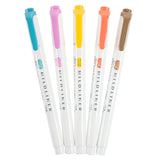 Zebra Mildliner Twin Tip Pastel Highlighter Set of 5 by Zebra at Cult Pens