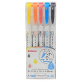 Zebra Mildliner Brush Pen 0.5-0.7mm Set of 5 by Zebra at Cult Pens
